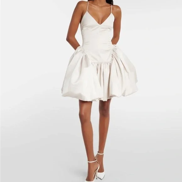 Danielle Frankel Estelle Bridal Satin Twill Mini Dress - Picture 4 of 14